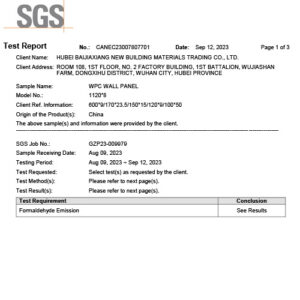 ‌formaldehyde test report‌