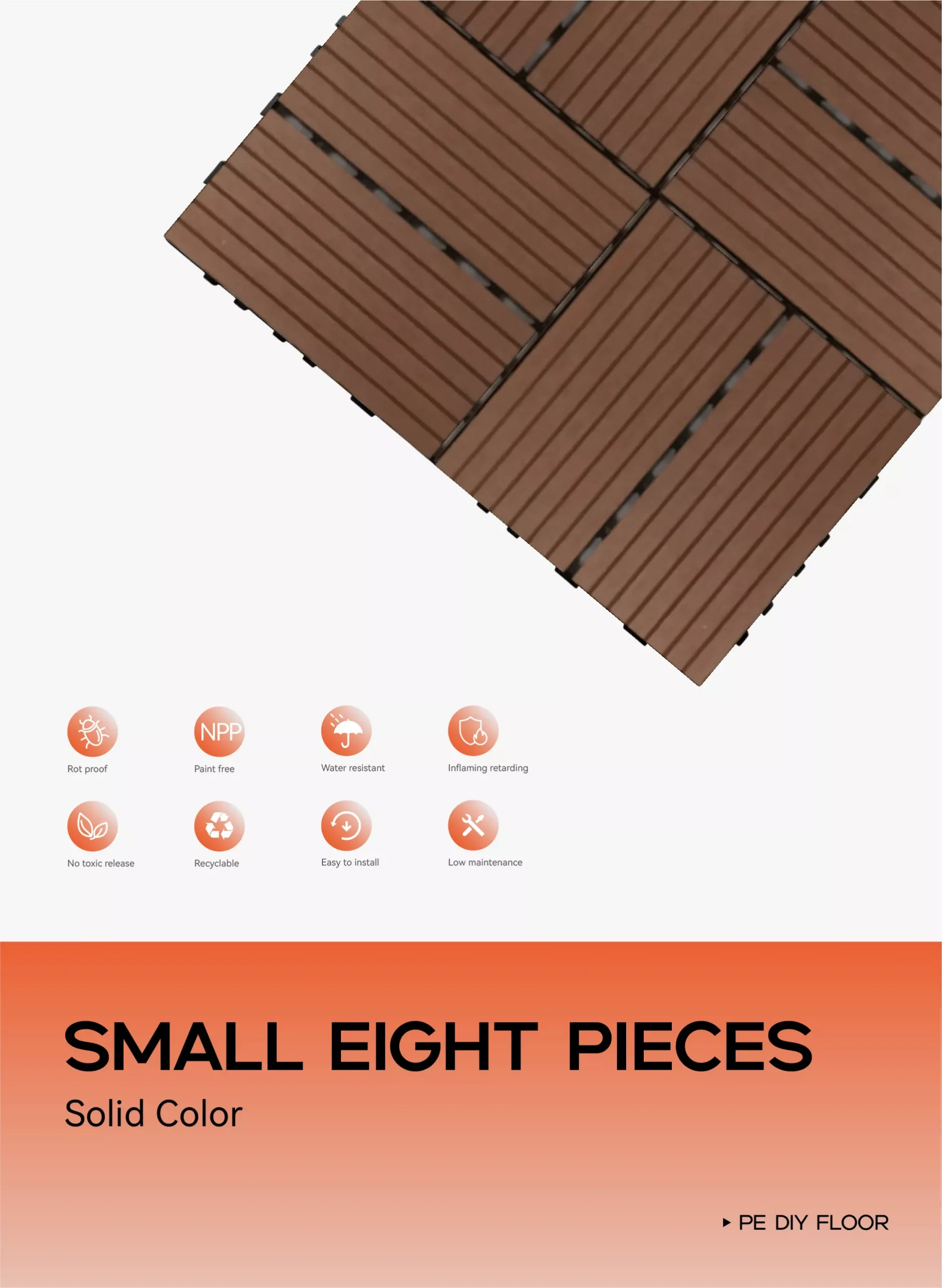 small eight pieces solid color