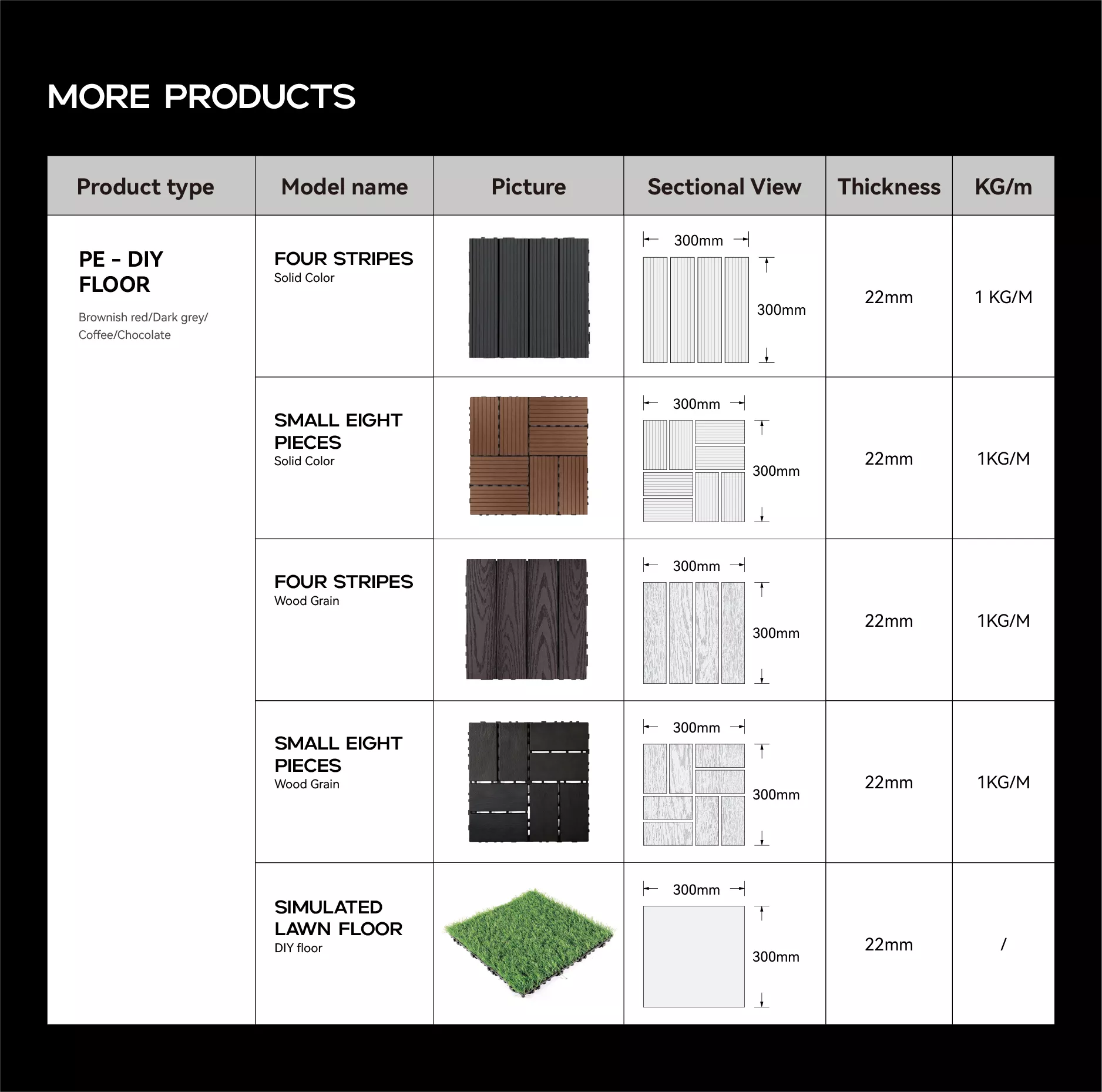 small eight pieces solid color